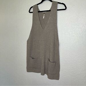 Free People Gray Sleeveless Knit Tunic
